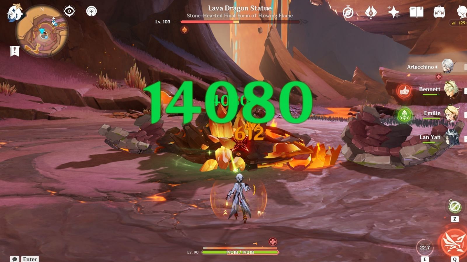 Lava Dragon Statue's Overburn state (Image via HoYoverse)